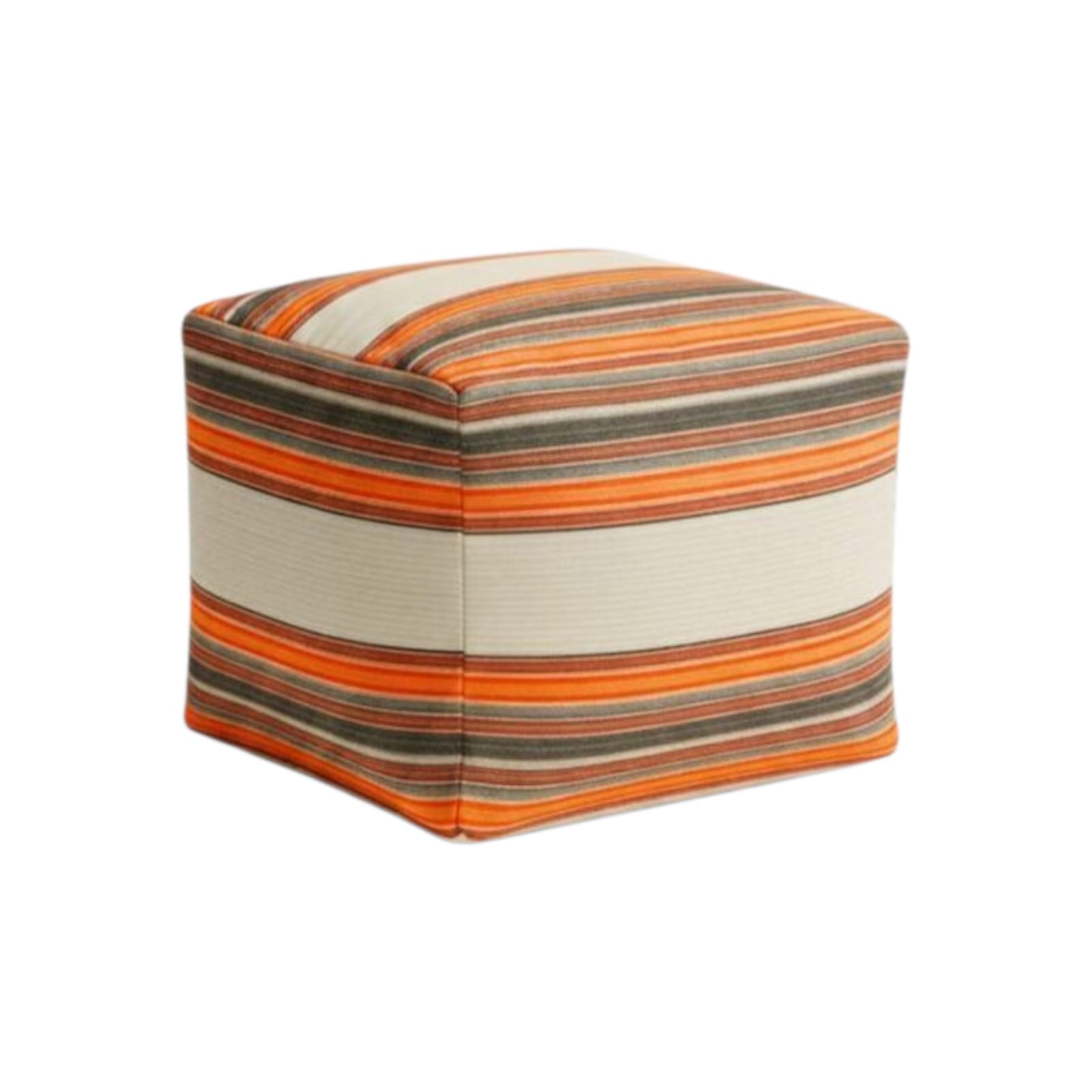 Striped Outdoor & Indoor Pouf – Waterproof & UV-Protected