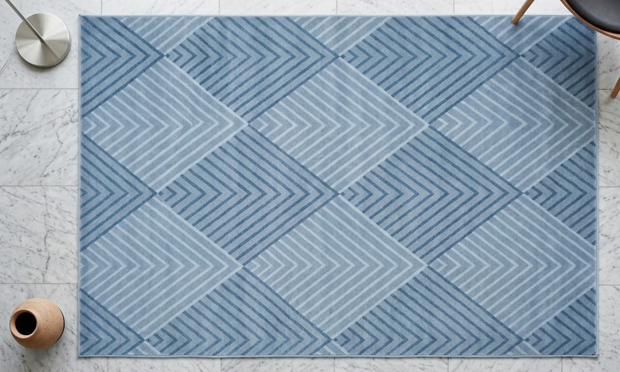 Cashmere Serenity Rug – Graphite Blue & Frost - Image 2